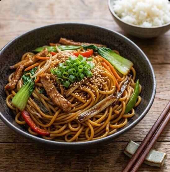 Pork Stir-fried Lo Mein