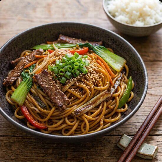 Beef Stir-fried Lo Mein